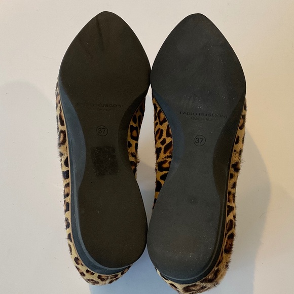 FABIO RUSCONI Italy Animal Print  Calf Hair Pointed Toe Booties Size EU 37 - Picture 6 of 8